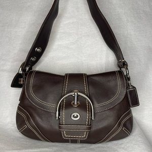 NWOT Coach Soho Hobo Purse - Brown Leather - Silver Hardware, Big Buckle Genuine